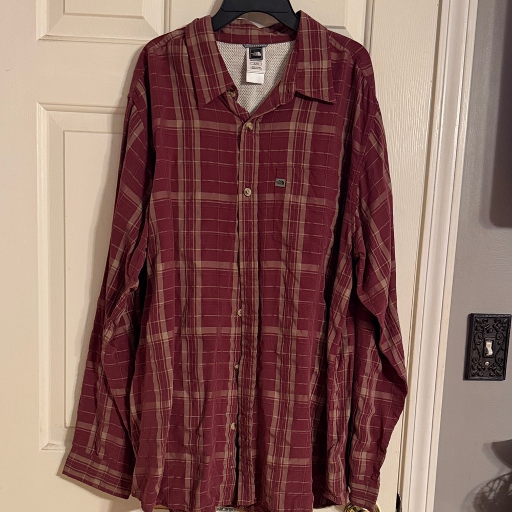 The North Face Burgundy Plaid Shirt
